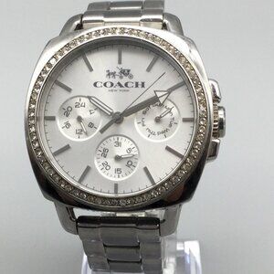 Coach Boyfriend Watch Women 40mm Stainless Multifunction New Battery 6.75"